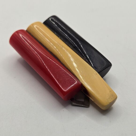 1940s Vtg Bakelite Philadelphia Style Fur/Dress Clip Multicolor Art Deco TESTED - Picture 1 of 11